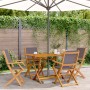 Sillas de jardín plegables 4 uds madera maciza y tela antracita de , Sillas de jardín - Ref: Foro24-3214577, Precio: 219,63 €...