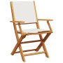 Sillas jardín plegables 6 uds tela madera maciza y tela crema de , Sillas de jardín - Ref: Foro24-3214575, Precio: 328,22 €, ...