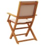 Sillas de jardín plegables 4 uds madera maciza y tela taupe de , Sillas de jardín - Ref: Foro24-3214580, Precio: 267,31 €, De...