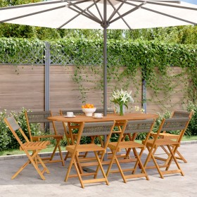 Sillas de jardín plegables 8 uds madera maciza acacia gris de , Sillas de jardín - Ref: Foro24-3214606, Precio: 326,40 €, Des...