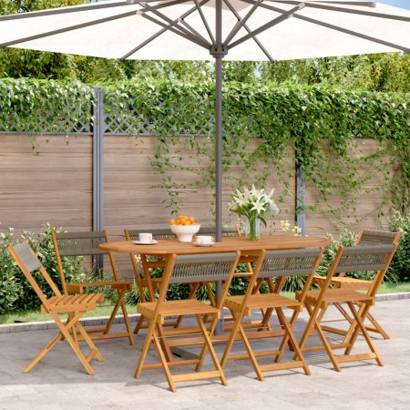 Sillas de jardín plegables 8 uds madera maciza acacia gris de , Sillas de jardín - Ref: Foro24-3214606, Precio: 326,40 €, Des...