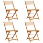 Sillas de jardín plegables 4 uds madera maciza y tela beige de , Sillas de jardín - Ref: Foro24-3214619, Precio: 162,62 €, De...