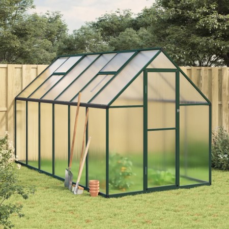 Invernadero con marco base aluminio verde 334x169x195 cm de , Invernaderos - Ref: Foro24-3266327, Precio: 622,35 €, Descuento: %