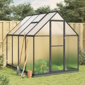 Greenhouse with anthracite aluminum base frame 224x169x202 cm by , Greenhouses - Ref: Foro24-3266325, Price: 509,46 €, Discou...