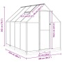 Invernadero con marco base aluminio antracita 224x169x202 cm de , Invernaderos - Ref: Foro24-3266325, Precio: 518,51 €, Descu...