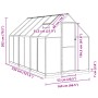 Invernadero con marco base aluminio antracita 334x169x202 cm de , Invernaderos - Ref: Foro24-3266331, Precio: 632,18 €, Descu...