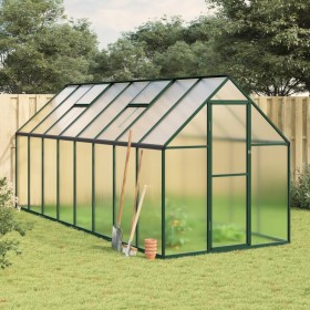 Invernadero con marco base aluminio verde 445x169x195 cm de , Invernaderos - Ref: Foro24-3266333, Precio: 678,52 €, Descuento: %