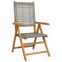 Set de comedor de jardín 7 pzas ratán PE madera acacia gris de , Conjuntos de jardín - Ref: Foro24-3281719, Precio: 741,02 €,...