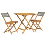 Juego de bistro de 3 piezas ratán PE y madera maciza gris de , Conjuntos de jardín - Ref: Foro24-3281863, Precio: 155,78 €, D...