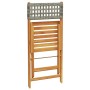 Juego de bistro de 3 piezas ratán PE y madera maciza gris de , Conjuntos de jardín - Ref: Foro24-3281863, Precio: 155,78 €, D...
