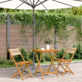Juego de bistro de 3 piezas polipropileno y madera maciza beige de , Conjuntos de jardín - Ref: Foro24-3281759, Precio: 153,3...