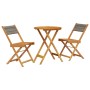 Juego de bistro de 3 piezas polipropileno y madera maciza gris de , Conjuntos de jardín - Ref: Foro24-3281746, Precio: 133,12...