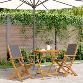 Juego de bistro de 3 piezas tela y madera maciza antracita de , Conjuntos de jardín - Ref: Foro24-3281809, Precio: 185,29 €, ...