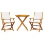 Juego de bistro de 3 piezas tela y madera maciza blanco crema de , Conjuntos de jardín - Ref: Foro24-3281856, Precio: 174,91 ...