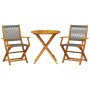 Juego de bistro de 3 piezas polipropileno y madera maciza gris de , Conjuntos de jardín - Ref: Foro24-3281854, Precio: 202,53...