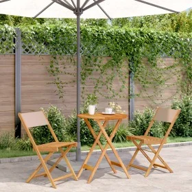3-piece bistro set in taupe fabric and solid wood by , Garden sets - Ref: Foro24-3281750, Price: 133,12 €, Discount: %