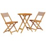 Juego de bistro de 3 piezas tela y madera maciza taupe de , Conjuntos de jardín - Ref: Foro24-3281750, Precio: 131,39 €, Desc...