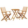 Juego de bistro de 3 piezas tela y madera maciza bej de , Conjuntos de jardín - Ref: Foro24-3281799, Precio: 176,47 €, Descue...