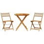 Juego de bistro de 3 piezas ratán PE y madera maciza beige de , Conjuntos de jardín - Ref: Foro24-3281840, Precio: 149,21 €, ...