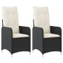 Sillones reclinable jardín cojines 2 uds ratán sintético negro de , Sillas de jardín - Ref: Foro24-365685, Precio: 212,46 €, ...