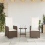 Sillas de jardín reclinables con mesa 2 uds ratán PE marrón de , Sillas de jardín - Ref: Foro24-365691, Precio: 265,75 €, Des...