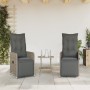 Sillones reclinable jardín y cojines 2 uds ratán sintético gris de , Sillas de jardín - Ref: Foro24-365702, Precio: 304,25 €,...