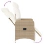 Silla de jardín reclinable con cojines ratán sintético beige de , Sillas de jardín - Ref: Foro24-365698, Precio: 134,27 €, De...