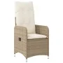 Sillones reclinables de jardín con mesa 2 uds ratán PE beige de , Sillas de jardín - Ref: Foro24-365693, Precio: 260,10 €, De...