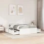 Bed with drawers and solid white pine mattress 140x190 cm by , Beds and slatted bases - Ref: Foro24-3281911, Price: 500,98 €,...