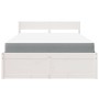 Cama con cajones y colchón madera maciza pino blanco 140x190 cm de , Camas y somieres - Ref: Foro24-3281911, Precio: 525,90 €...