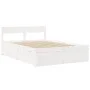 Bett mit Schubladen und Massivholzmatratze aus weißem Kiefernholz 140x190 cm von , Betten und Lattenroste - Ref: Foro24-32819...