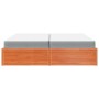 Cama con colchón madera maciza de pino marrón cera 200x200 cm de , Camas y somieres - Ref: Foro24-3281924, Precio: 547,22 €, ...