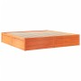 Cama con colchón madera maciza de pino marrón cera 200x200 cm de , Camas y somieres - Ref: Foro24-3281924, Precio: 547,22 €, ...