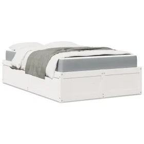 Bed with solid white pine wood mattress 140x190 cm by , Beds and slatted bases - Ref: Foro24-3281947, Price: 407,42 €, Discou...