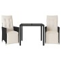 Mesita y sillas con cojines 3 piezas ratán sintético negro de , Conjuntos de jardín - Ref: Foro24-3276863, Precio: 322,47 €, ...