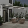Toldo retráctil automático luz LED antracita blanco 450x300 cm de , Toldos - Ref: Foro24-3215787, Precio: 599,42 €, Descuento: %