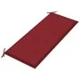 Banco Batavia madera maciza de teca con cojín color vino 120 cm de , Bancos de jardín - Ref: Foro24-3062163, Precio: 216,94 €...