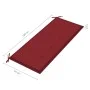 Banco Batavia madera maciza de teca con cojín color vino 120 cm de , Bancos de jardín - Ref: Foro24-3062163, Precio: 216,94 €...