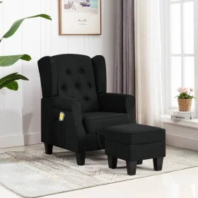 Massagesessel aus schwarzem Stoff mit Fußstütze von vidaXL, Elektrische Massagesessel - Ref: Foro24-320163, Preis: 271,02 €, ...
