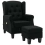 Sillón de masaje con reposapiés tela negro de vidaXL, Sillones de masaje eléctricos - Ref: Foro24-320163, Precio: 271,02 €, D...