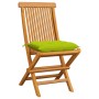 Sillas de jardín 6 uds cojines verde brillante madera de teca de , Sillas de jardín - Ref: Foro24-3065616, Precio: 391,48 €, ...