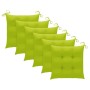Sillas de jardín 6 uds cojines verde brillante madera de teca de , Sillas de jardín - Ref: Foro24-3065616, Precio: 391,48 €, ...