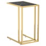 Mesita ordenador vidrio transparente negro mármol 50x35x65cm de , Mesas auxiliares - Ref: Foro24-331647, Precio: 47,50 €, Des...