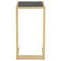 Mesita ordenador vidrio transparente negro mármol 50x35x65cm de , Mesas auxiliares - Ref: Foro24-331647, Precio: 47,50 €, Des...
