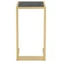 Small computer table with transparent black glass and marble, 50x35x65cm. by , Side tables - Ref: Foro24-331647, Price: 46,55...