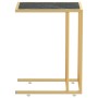 Mesita ordenador vidrio transparente negro mármol 50x35x65cm de , Mesas auxiliares - Ref: Foro24-331647, Precio: 47,50 €, Des...