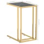 Mesita ordenador vidrio transparente negro mármol 50x35x65cm de , Mesas auxiliares - Ref: Foro24-331647, Precio: 47,50 €, Des...