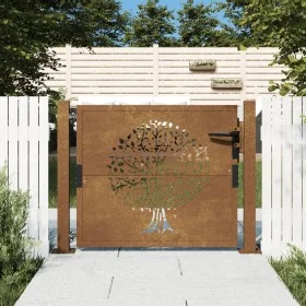Corten steel garden gate with tree design 105x80 cm by , garden gates - Ref: Foro24-153160, Price: 159,72 €, Discount: %
