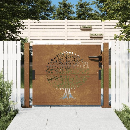 Puerta de jardín acero corten diseño árbol 105x80 cm de , Puertas de jardín - Ref: Foro24-153160, Precio: 163,62 €, Descuento: %