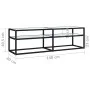TV stand made of tempered glass in white marble color, measuring 140x40x40.5 cm. by , TV Furniture - Ref: Foro24-331716, Pric...